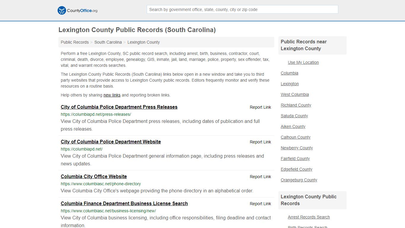 Public Records - Lexington County, SC (Business, Criminal ...