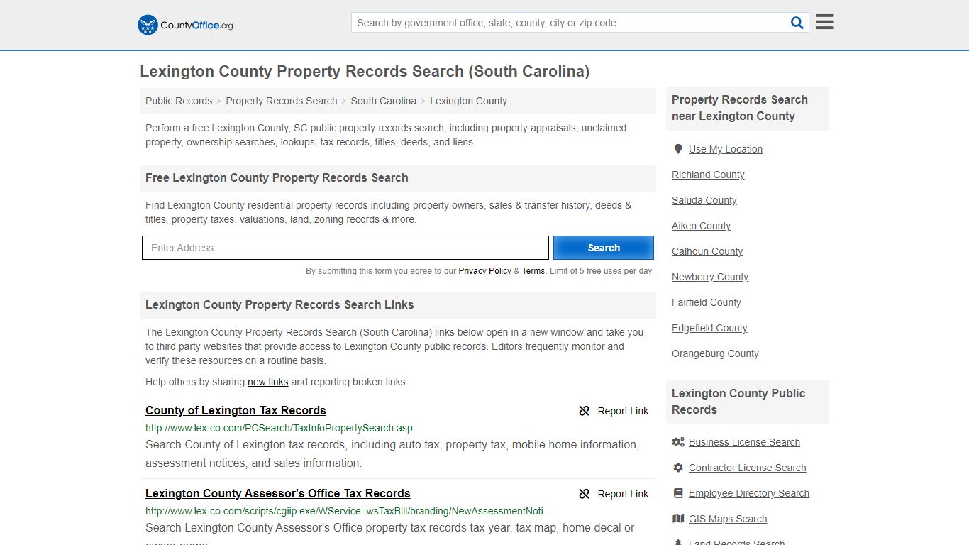 Property Records Search - Lexington County, SC ...